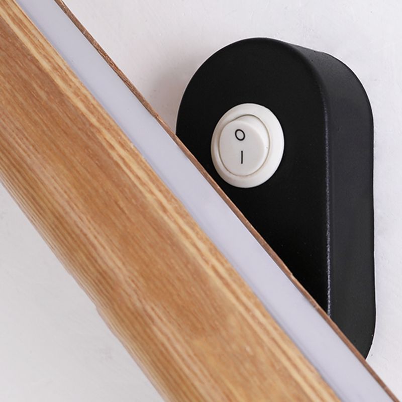 Modern Minimalist Style Linear Wall Mounted Light Fixture Wood Wall Mounted Lighting for Bedroom