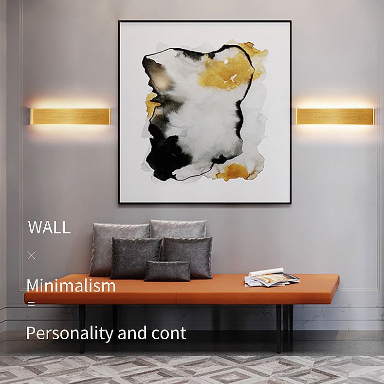 Rectangular Flush Mount Wall Sconce Postmodern Metal Living Room LED Wall Light