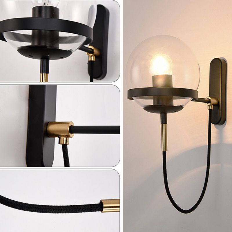 Globe Wandleuchte moderne minimalistische Glas 1 Lichtleuchten