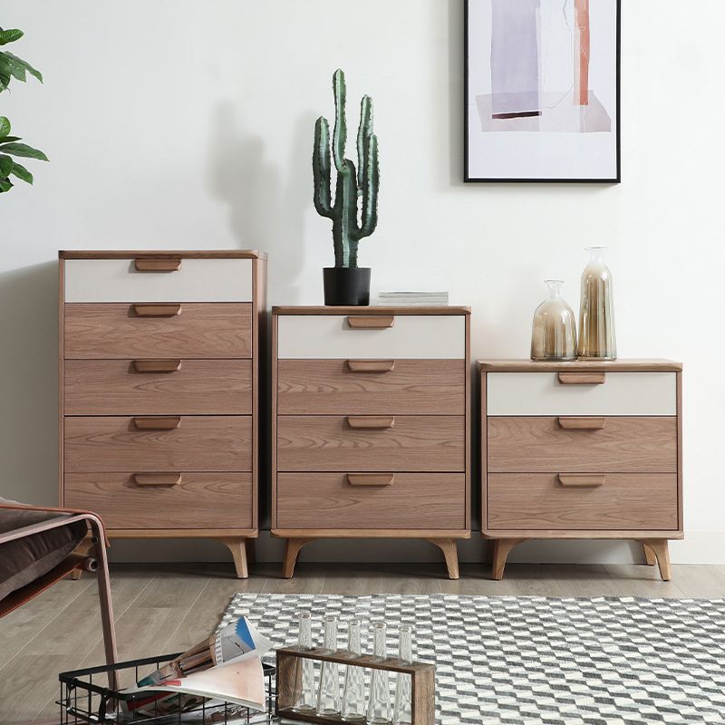 Contemporary Storage Chest Bedroom Solid Wood Chest with Drawers