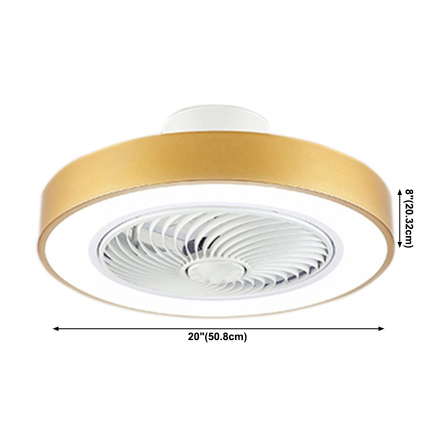 Acrylkreis -LED -Deckenventilatoren im modernen Eisenmakaron Deckenventilator Licht für Innenräume