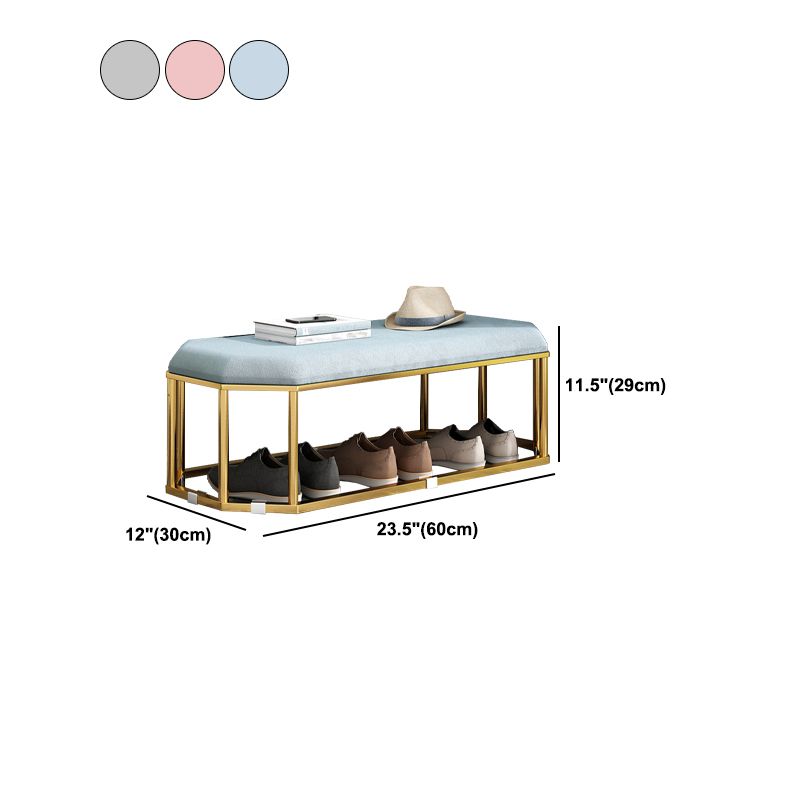 Glam Plain Storage Ottoman Velvet Rectangle Shelved Ottoman Pouf