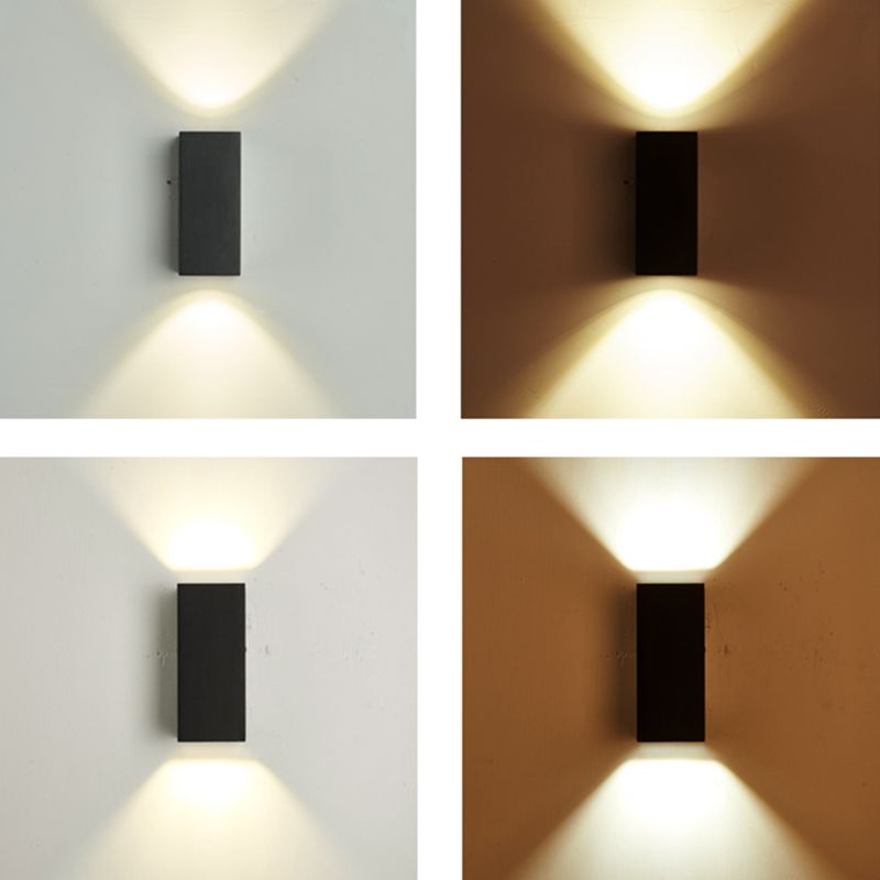 1-Licht-LED moderne schwarze Wandleuchten Aluminium im Freien Wandlampen im Freien