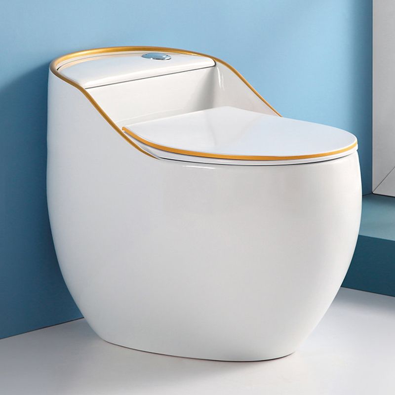 Contemporary Flush Toilet Floor Mounted Siphon Jet Porcelain Toilet