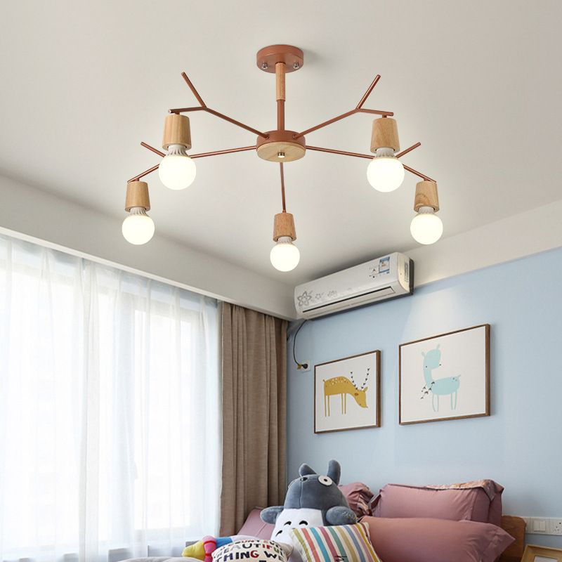 Zweigform Wohnzimmer Kronleuchter Metall Multi -Heads Nordic Stylish Anhänger Licht