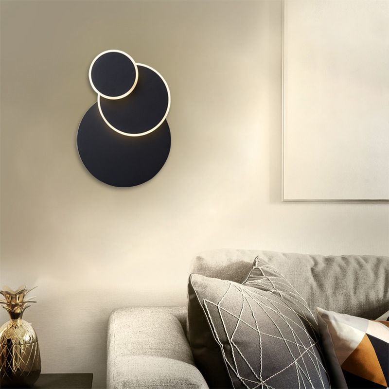 2 Lights LED Wall Mount Light Modern Simple Wall Light with Acrylic Shade for Living Room