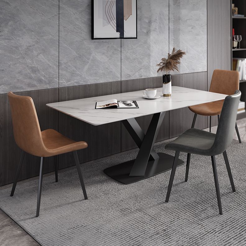 Modern Rectangle Dinette Set 1/3/4/5/6/7 Pieces Dining Table Set with Sintered Stone Top