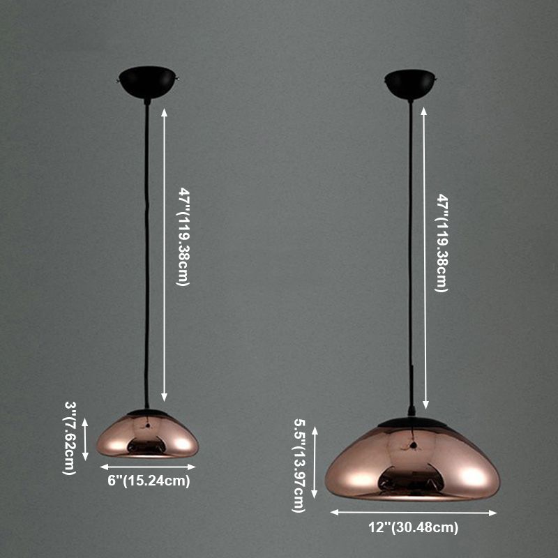 Lampada appesa al vetro minimalista, luce a cupola di lusso lampada appesa per interno