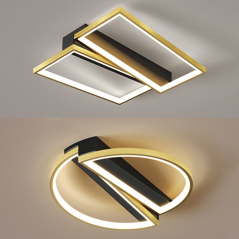 Luces de techo de montaje en superficie de metal de estilo moderno Lámpara de montaje geométrica de 1 luces de 1 luces