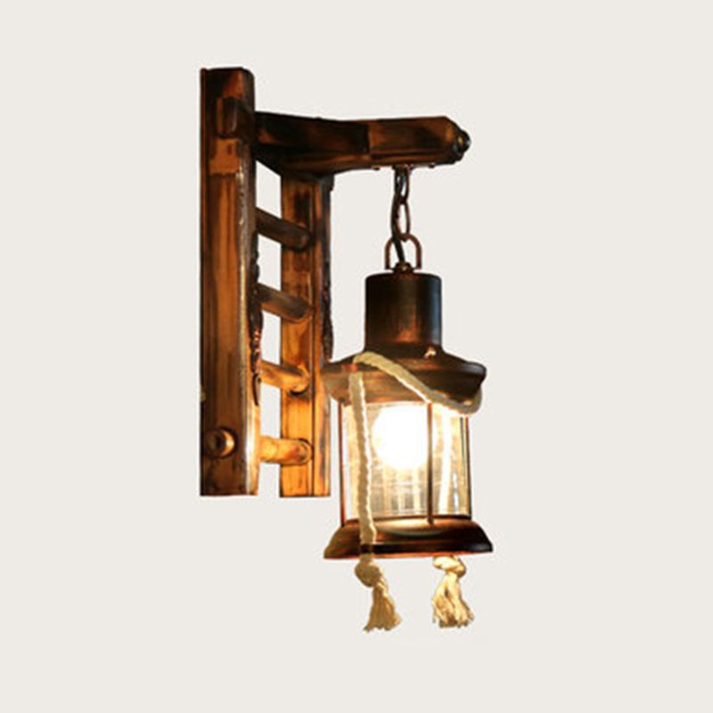 Retro -stijl muurlicht SCONCE met lampenkap 1 lichtglazen sconces