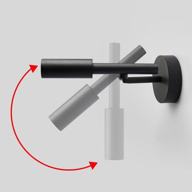 Single Modernism Style White/Black Wall Mounted Sconce Metallic Wall Light for Bedroom