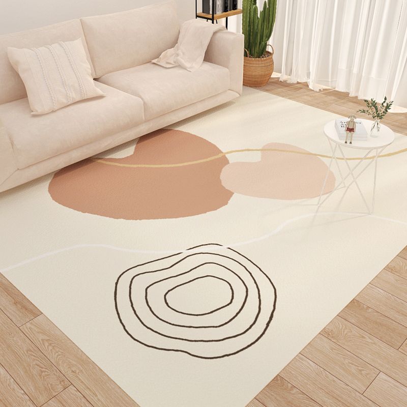 Light Pink Flower Indoor Rug PVC Nordic Rug Washable Rug for Living Room