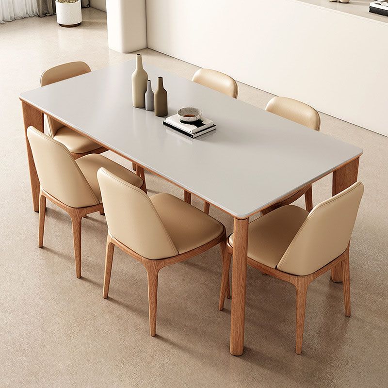 Modern 4 Legs Dining Table Rectangle Dining Table for Kitchen