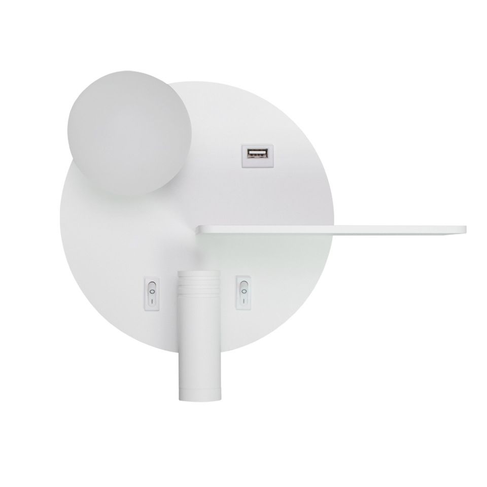 Runde USB -Lesemandlampe Nordic Metallic LED -Walllicht am Nacht