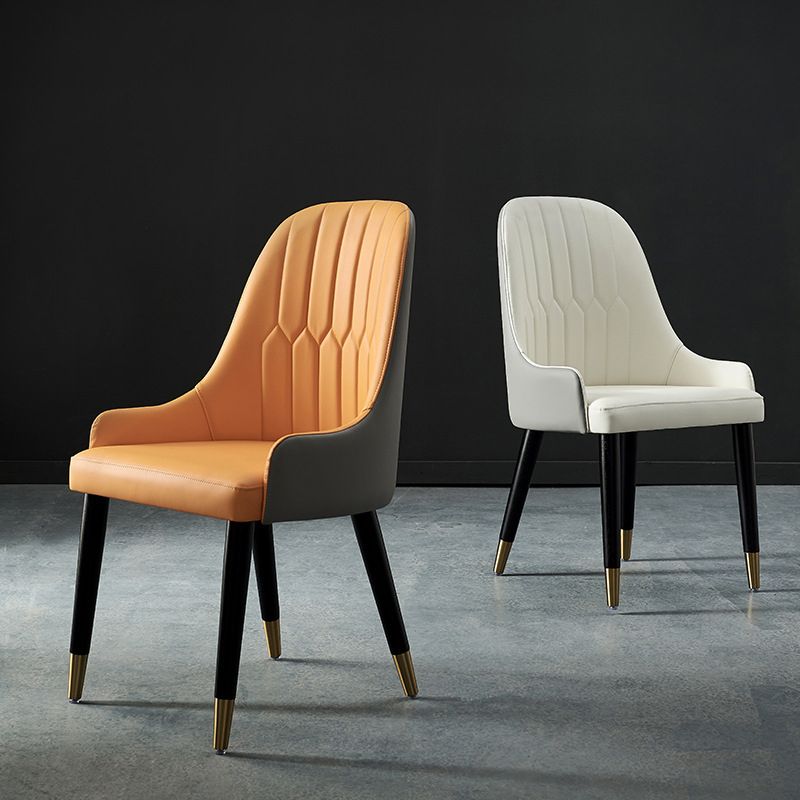 Glam Kitchen Dining Chairs Upholstered Side Chairs with Wood Legs