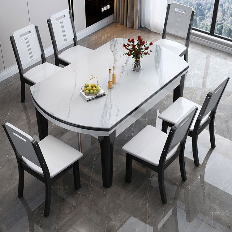 Kitchen Dinner Table Dining Room Stone Drop-Leaf Dining Table