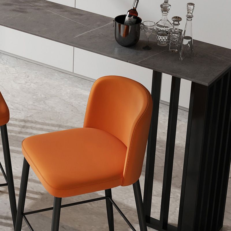 Industrial Bar Height Table Stone Top Bistro Bar Table with Black Base