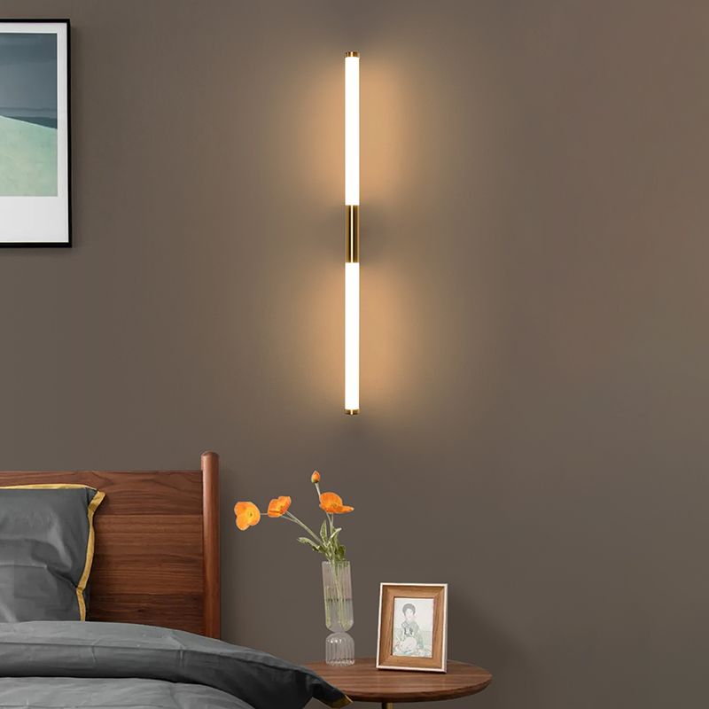 Lampada da parete dritta in metallo MODERNO MODERNO MODIALE LED LED LIGHT PER BAGNI