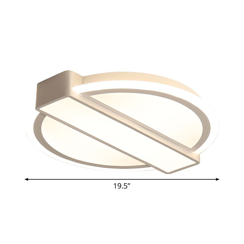 Einfache LED Flushmount Weiße Runde und Rechteck Deckenmontage Licht mit Acryl Schatten