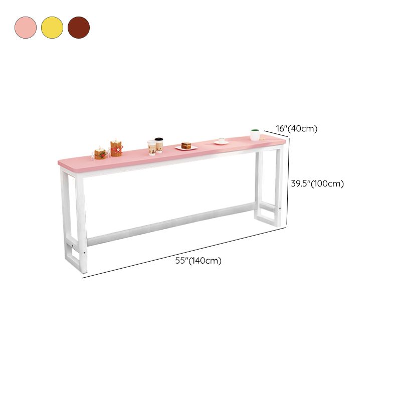 Modern Style Wood Bar Stool Table Rectangle Bar Table for Cafe and Breakroom