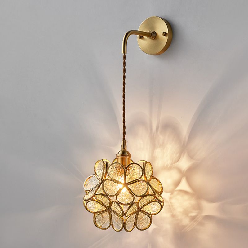 1 Light Unique Glass Wall Light Modern Style Wall Mount Light Fixture