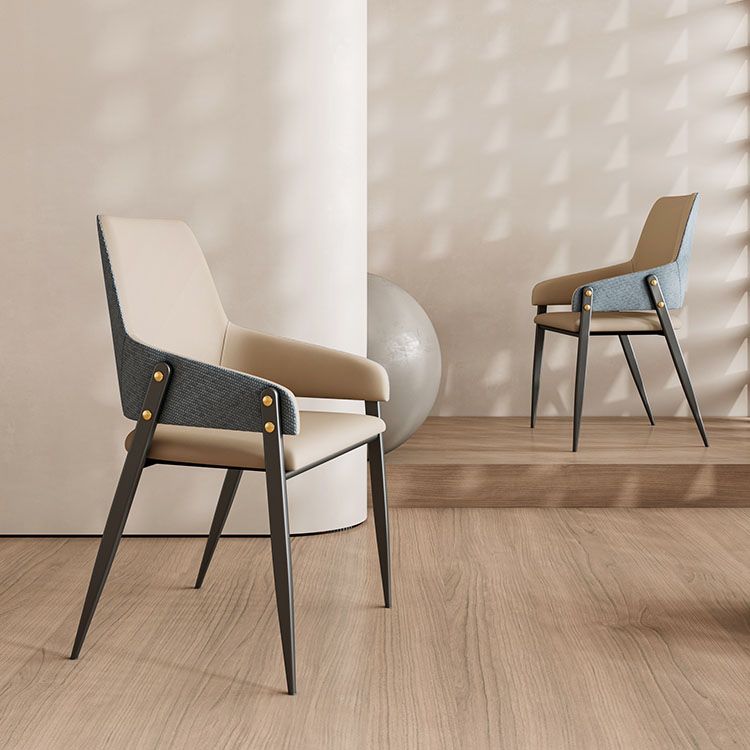 Industrial Upholstered Arm Chair Kitchen Parsons Dining Chair