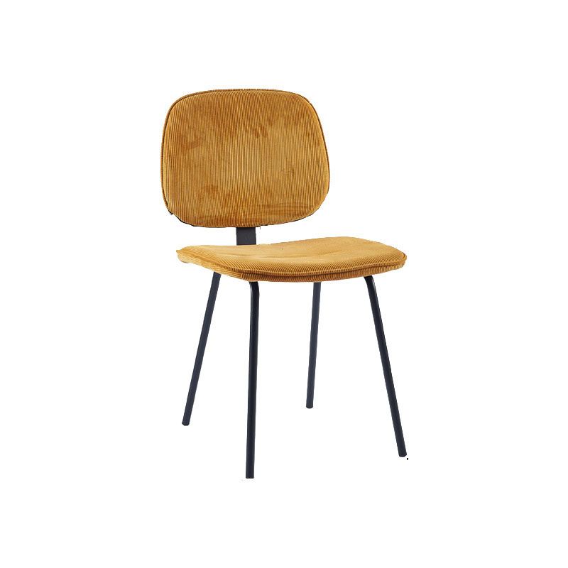 Silla de comedor de metal de estilo contemporáneo, acabado mate, silla lateral sin brazos para cocina