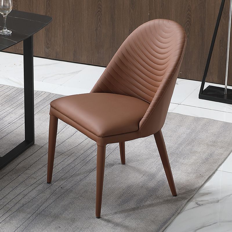 Upholstered Dining Side Chair Faux Leather Dining Accent Chair