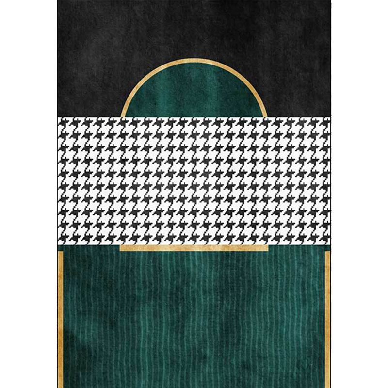 Modern Living Room Rug Multicolor Cube Print Rug Polyester Non-Slip Backing Washable Area Rug