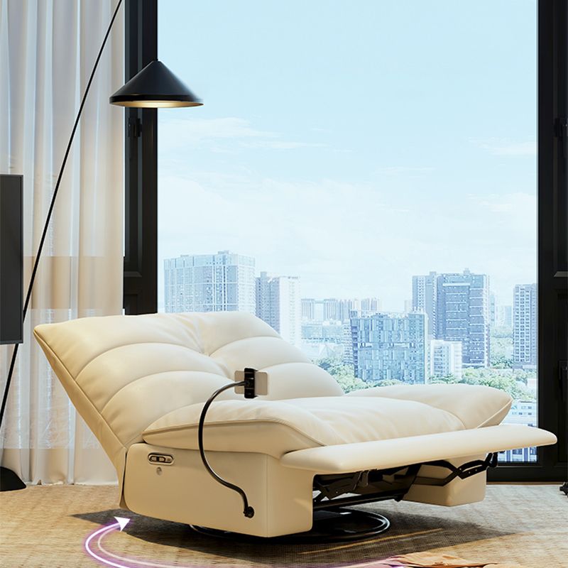 Modern Genuine Leather Club Chair Recliner Massage Home Theater Recliner