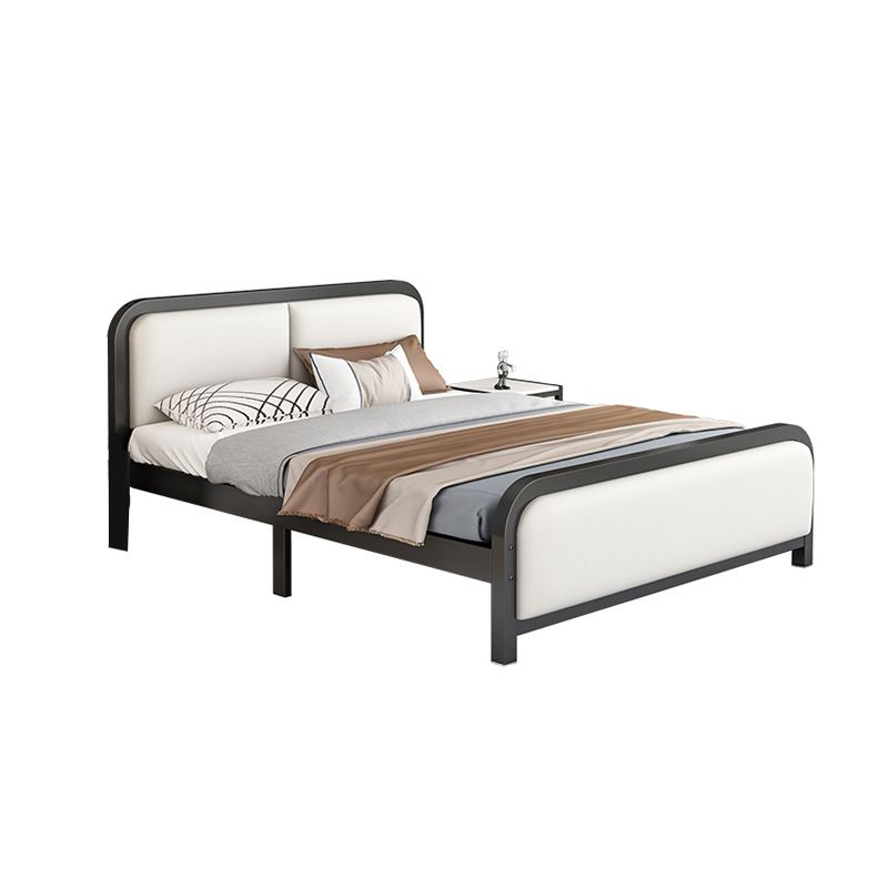 Glam Metal Upholstered Panel Headboard Rectangular Standard Bed