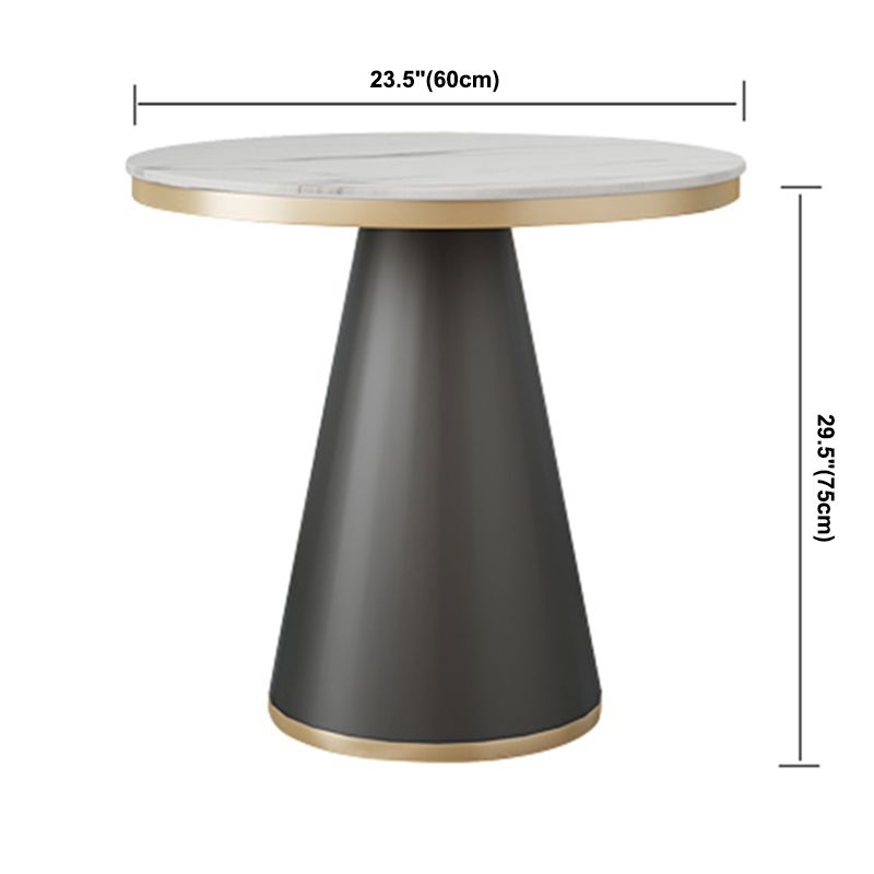 Traditional Luxury Style Dining Table White Sintered Stone Table with Black Frame