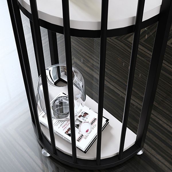 Stone Top Irregular Bar Table Traditional Luxury Bistro Table with Double Pedestal