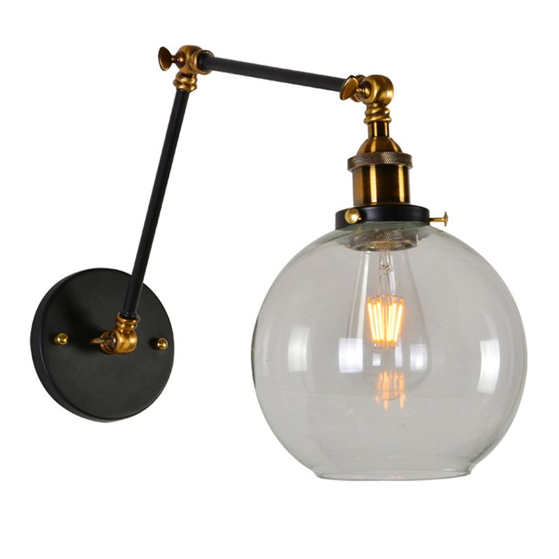 Glass Geometric Shade Wall Lighting Industrial Style Single Light Wall Mounted Light Fixture