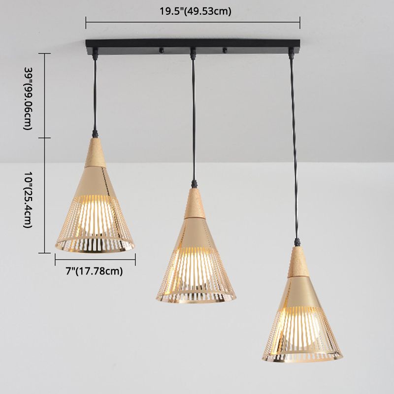 Lámpara de caída de estilo moderno Shuttlecock Hollowed Holfing Lighting con sombra de metal