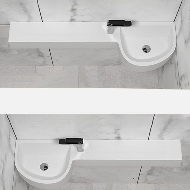 Contemporary Bathroom Sink Man Made Rock Specialty Wall Mount Bathroom Sink without Faucet