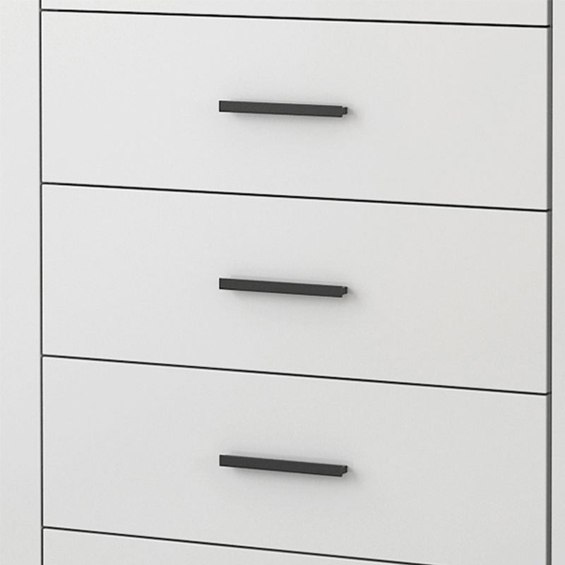 Wooden White  Accent Cabinet Modern Chest with 5 Drawers Modern