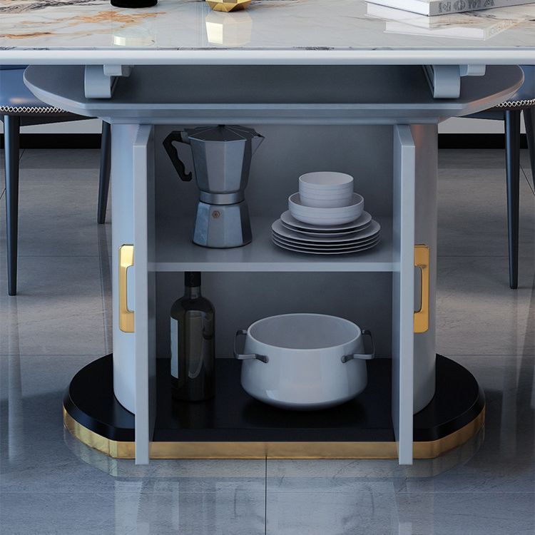 Modern Sintered Stone Dining Room Set with Round Table Space-Saving Design Dining Table Furniture