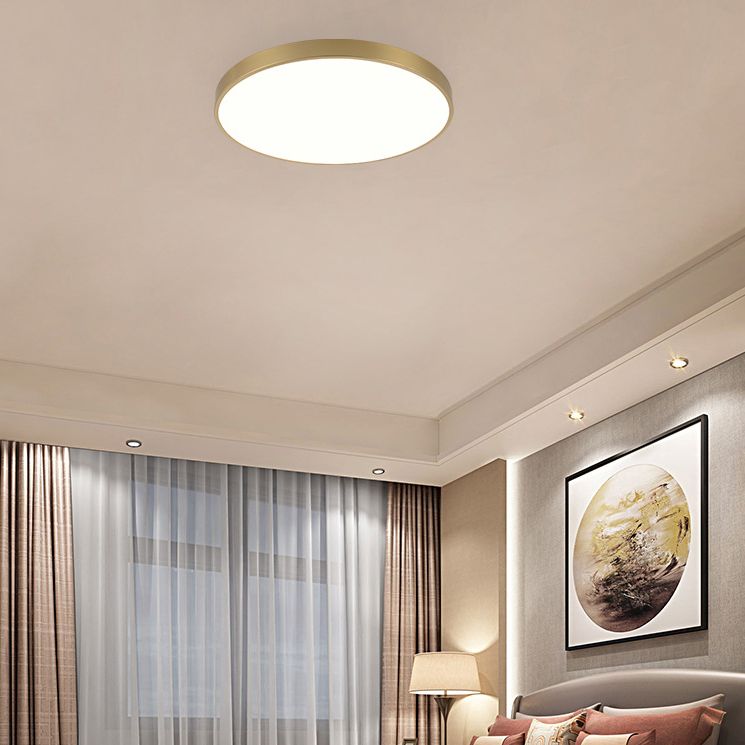 Gouden Ronde Minimalisme LED Plafond Licht Messing Moderne Stijl Woonkamer Verlichting Fixture