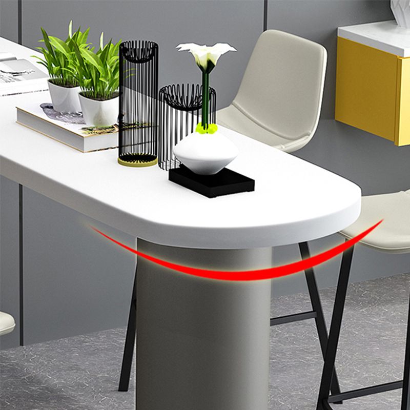 Specialty Bar Dining Table Solid Wood Bar Height Pub Table with Metal Legs