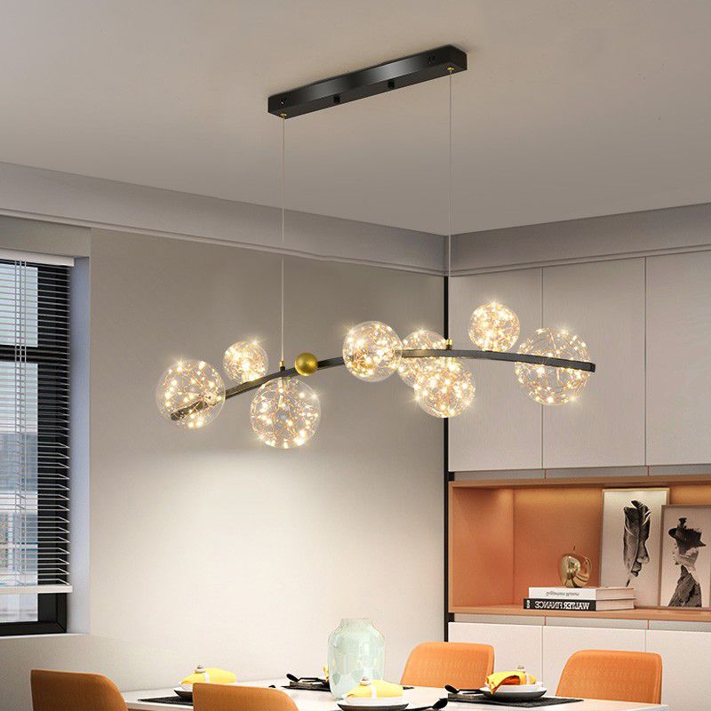 Nórdica Dining Island Light Kitchen Simple Led Glass Shade Colgara de luz colgante