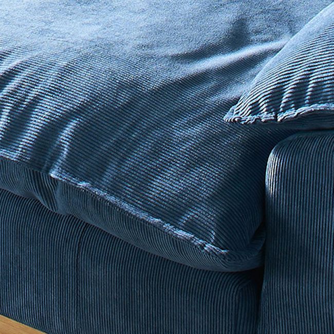 Nordic 3 Seater Sofa 100 Polyester Pillow Top Arm Settee with Cushions and Wooden Base
