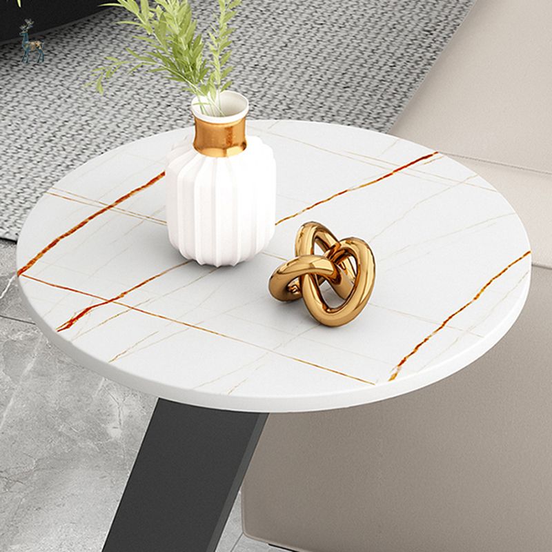 Glam Round Side Table 17.7-inch Metal C End Table for Living Room