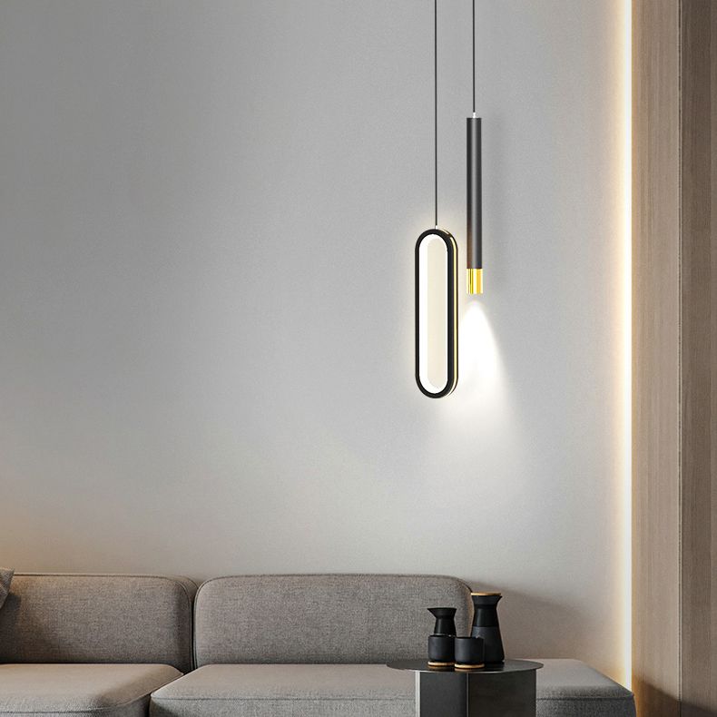 Modern Lighting Rectangle Shaped Black Metal Pendant Light 14W Led Drop Light