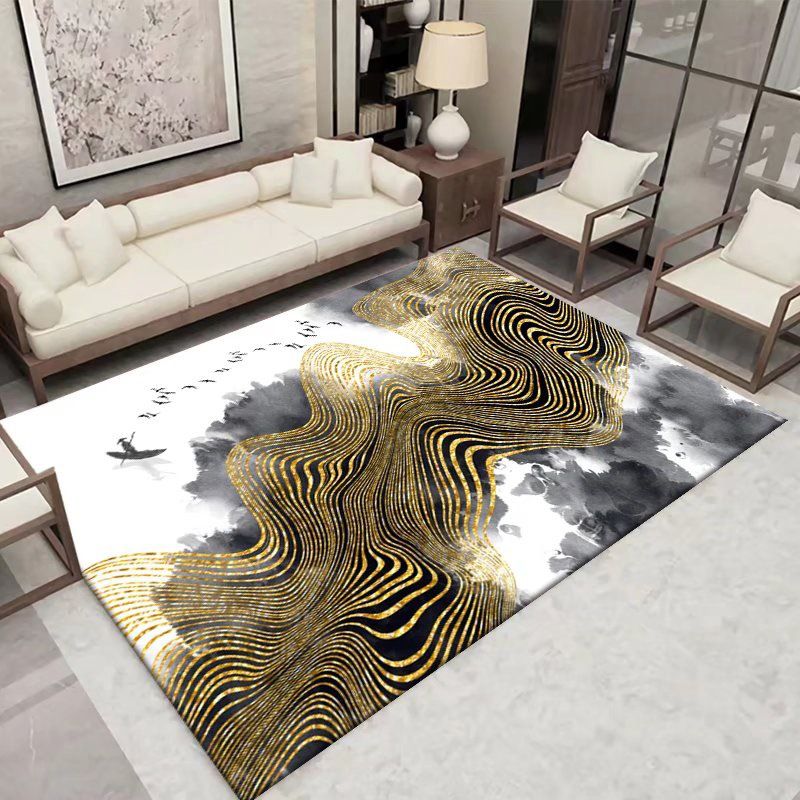 Tapis de tapis moderne gris foncé