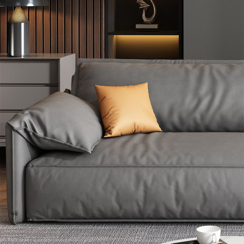 Contemporary Standard Square Arm Sofa Couch in Grey for 2/3/4 People