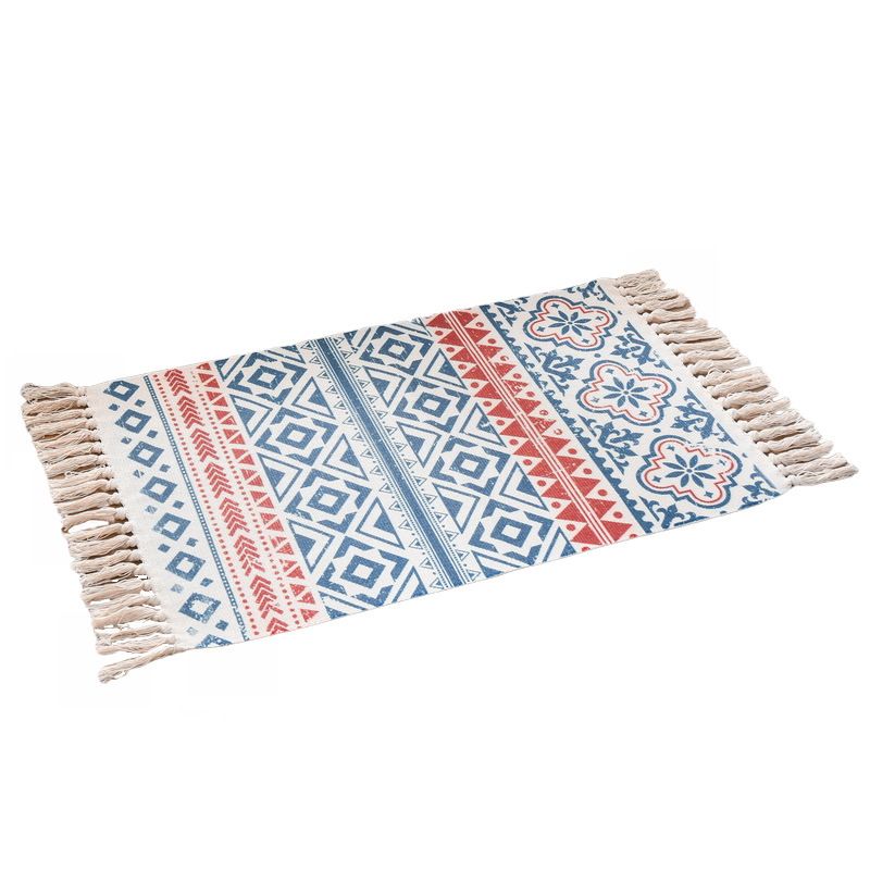 Boho-chic rand tapijt Ameicana patroon Tapijten katoenen blend-vloerkleed voor slaapkamer