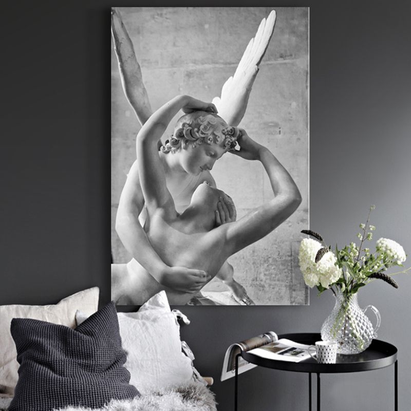 Umarmende Statuen, Wanddekoration, Vintage-Stil, Leinwand-Kunstdruck, mehrere Größen erhältlich