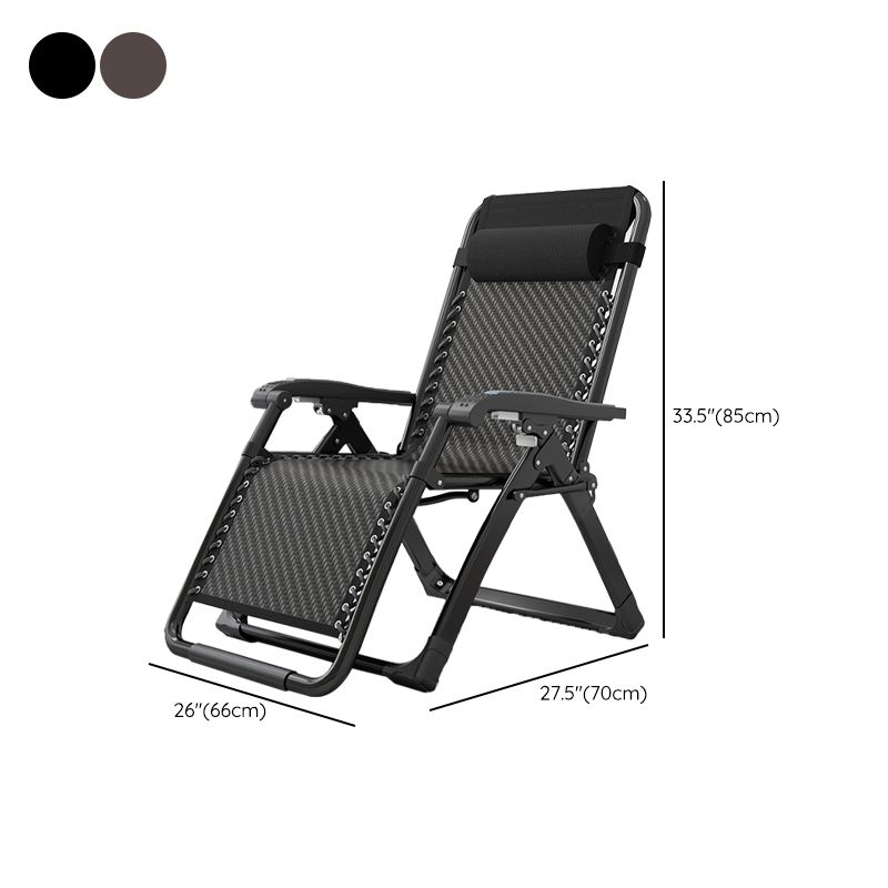 Contemporary Style Standard Recliner Metal Plaid Foldable Chair