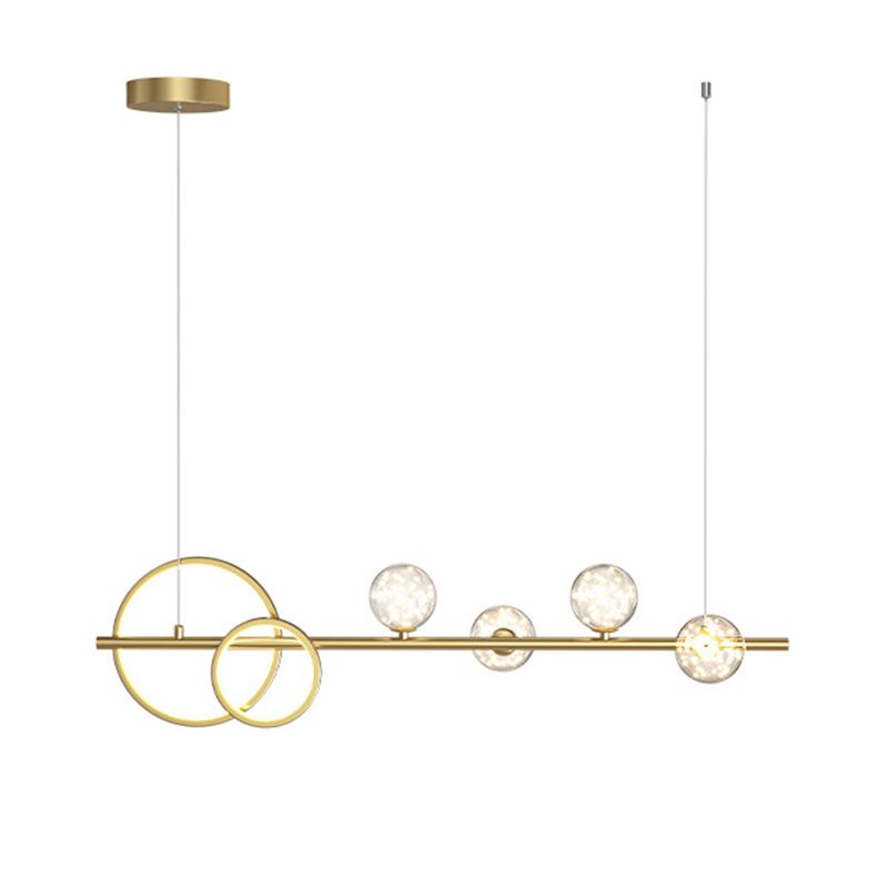Modern 6/7-Light Golden Kitchen Island Lighting LED Unique Island Pendant Lighting